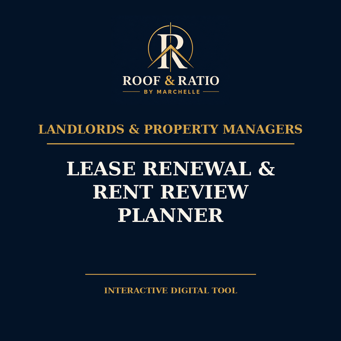 Lease Renewal & Rent Review Planner — Roof & Ratio digital planning tool cover