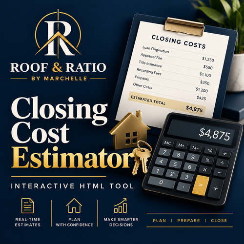 Roof & Ratio Closing Cost Estimator interactive HTML tool