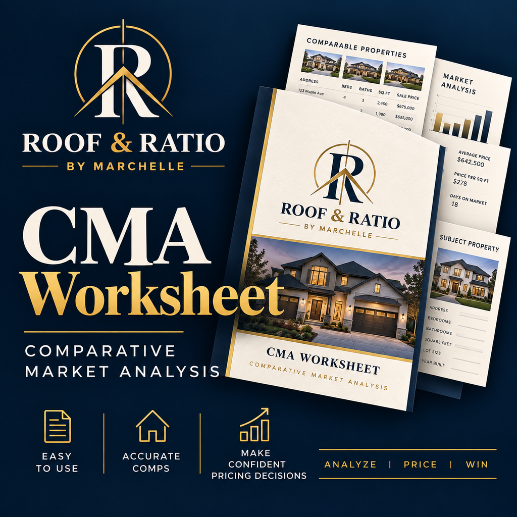 Roof & Ratio CMA Comparative Market Analysis interactive worksheet