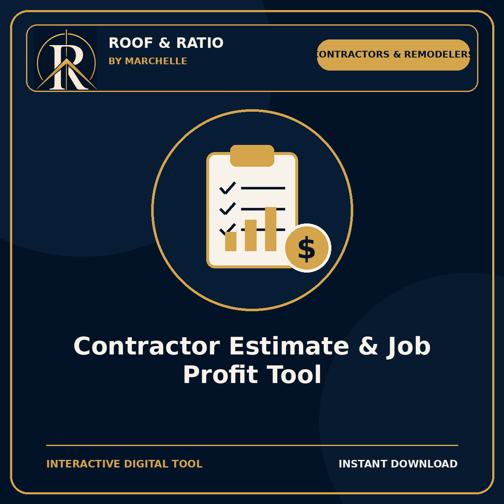 Roof & Ratio Contractor Estimate & Job Profit Tool