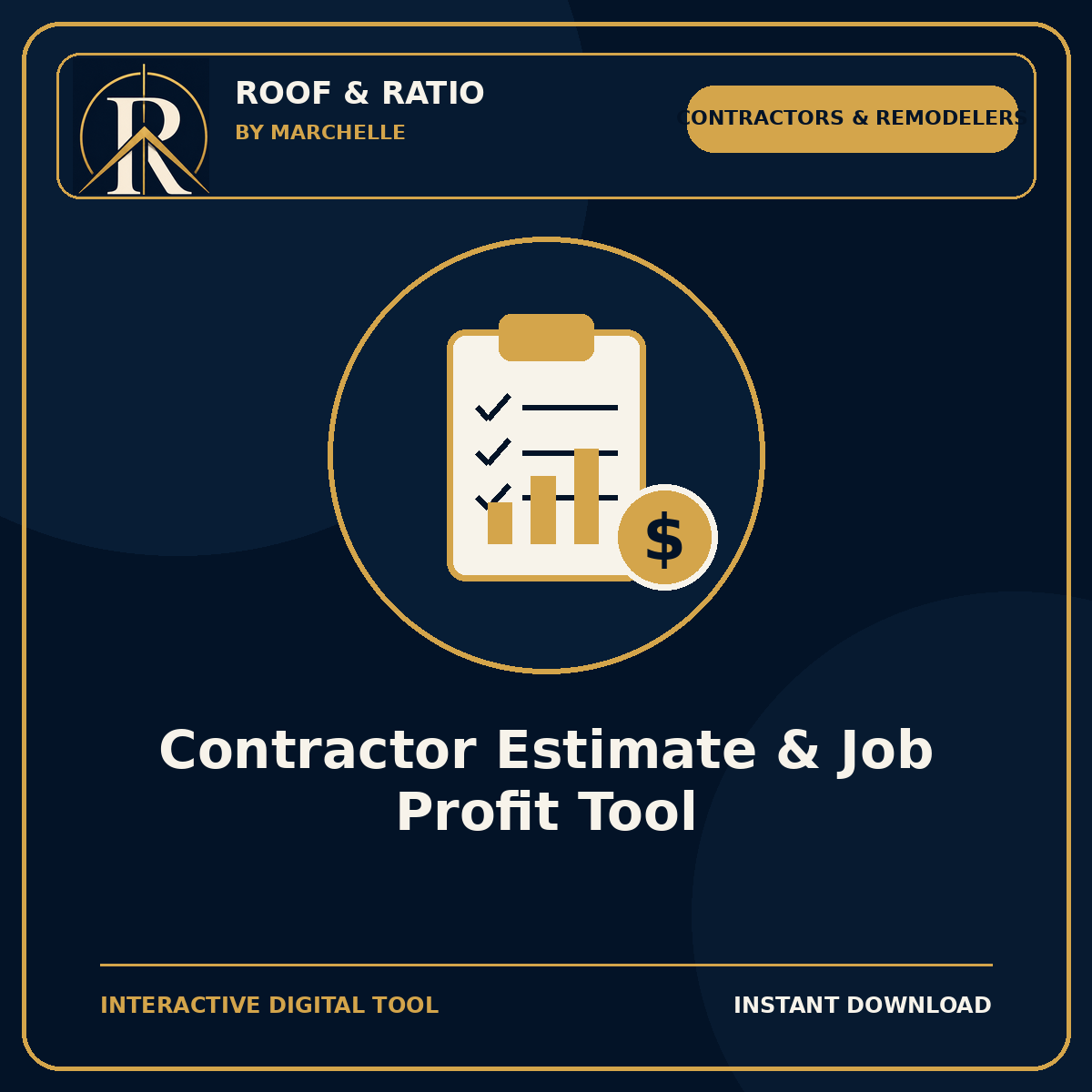 Roof & Ratio Contractor Estimate & Job Profit Tool