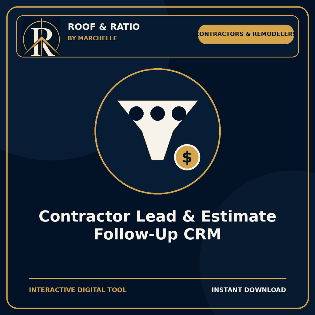 Roof & Ratio Contractor Lead & Estimate Follow-Up CRM