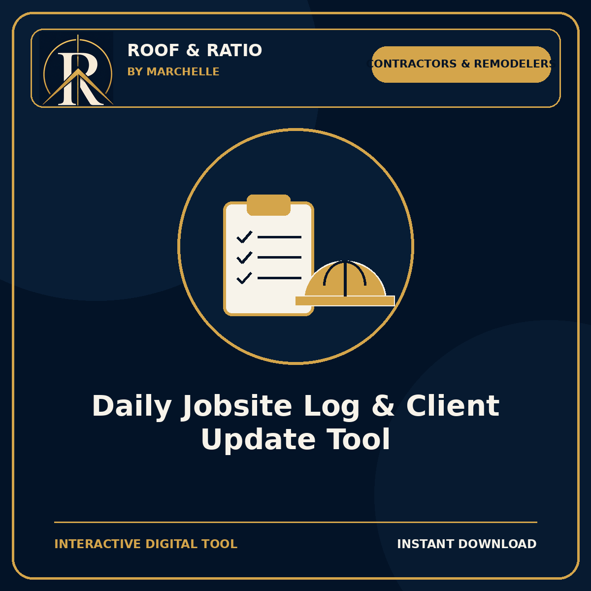 Roof & Ratio Daily Jobsite Log & Client Update Tool