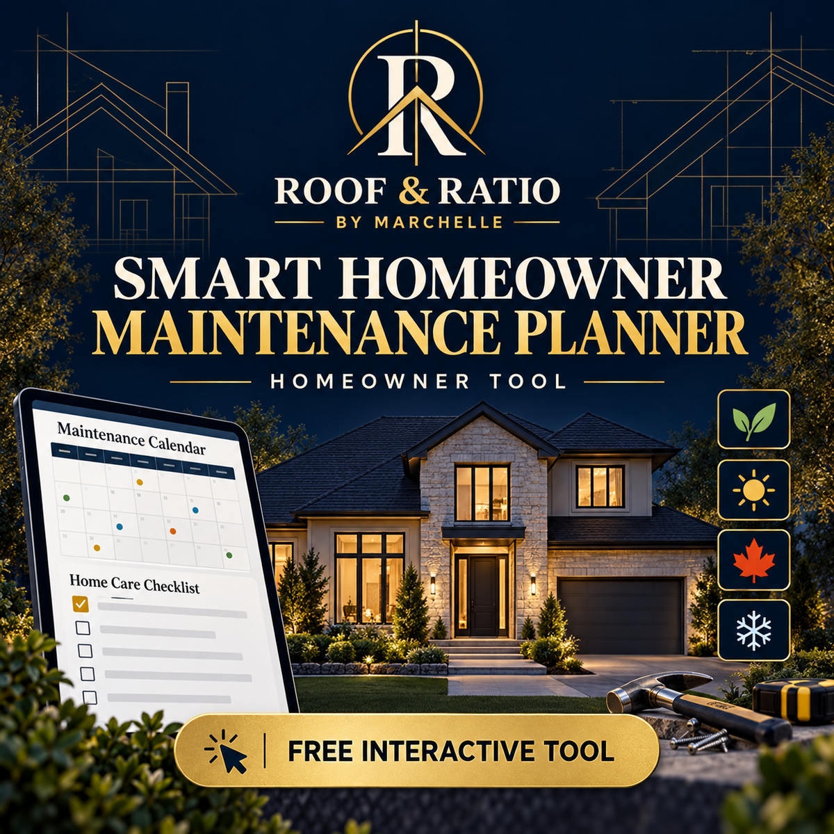 Free Roof & Ratio Smart Homeowner Maintenance Planner interactive tool