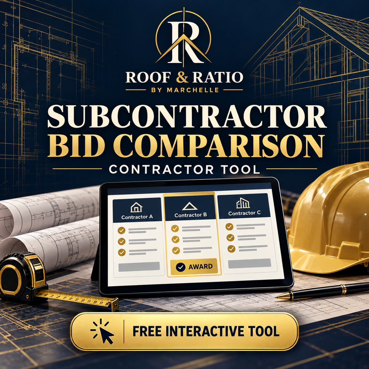 Free Roof & Ratio Subcontractor Bid Comparison & Award Tool