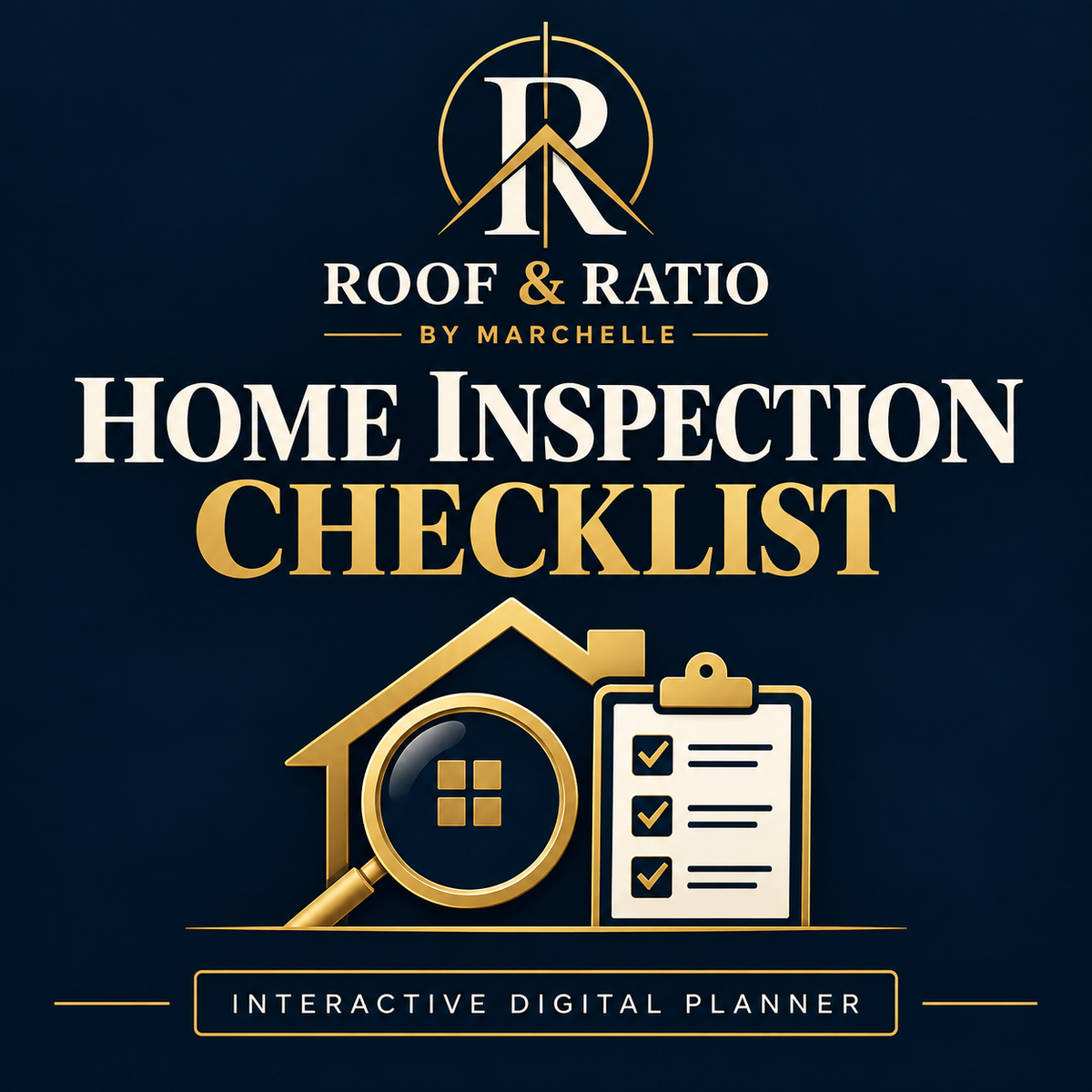 Roof & Ratio Home Inspection Checklist interactive digital planner