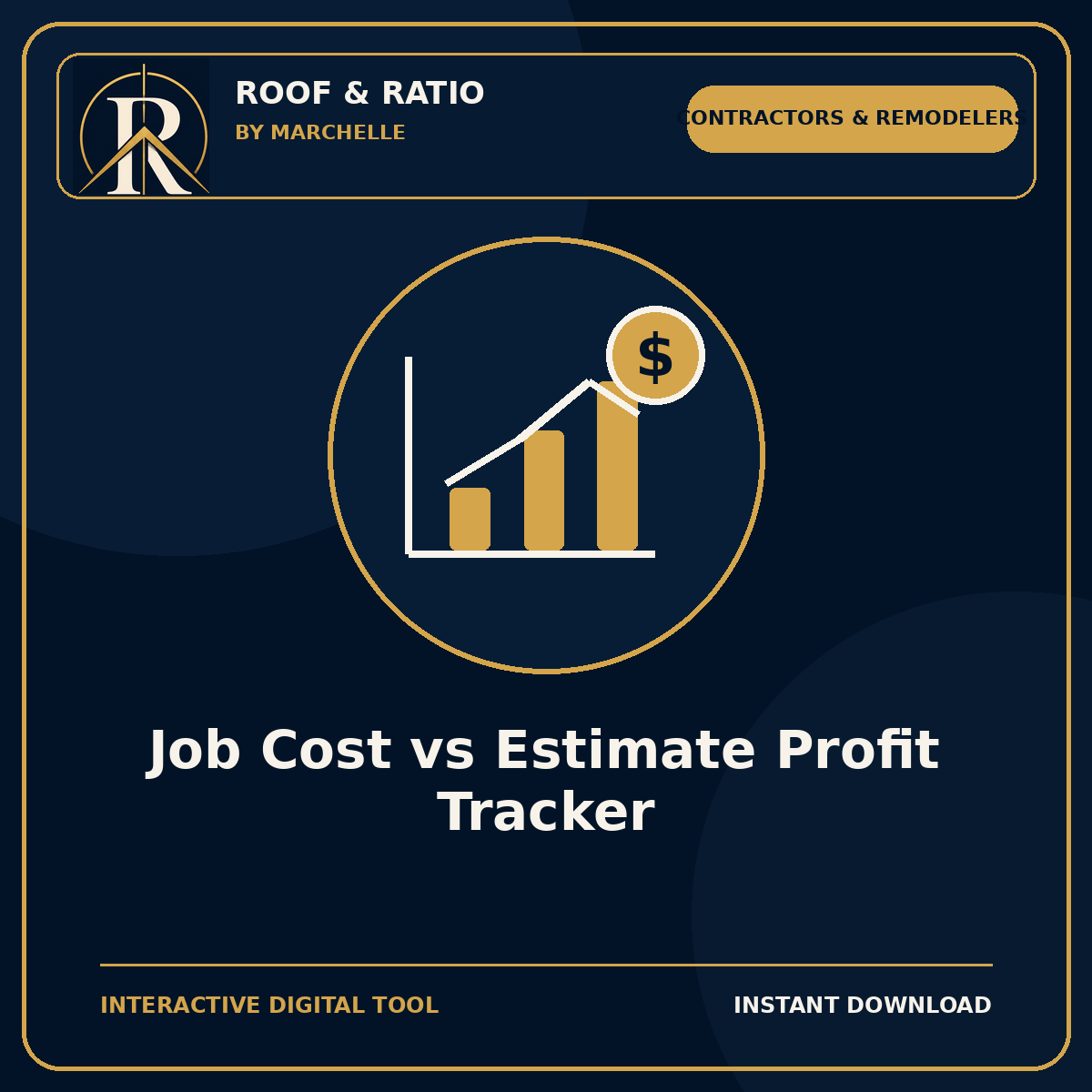 Roof & Ratio Job Cost vs Estimate Profit Tracker