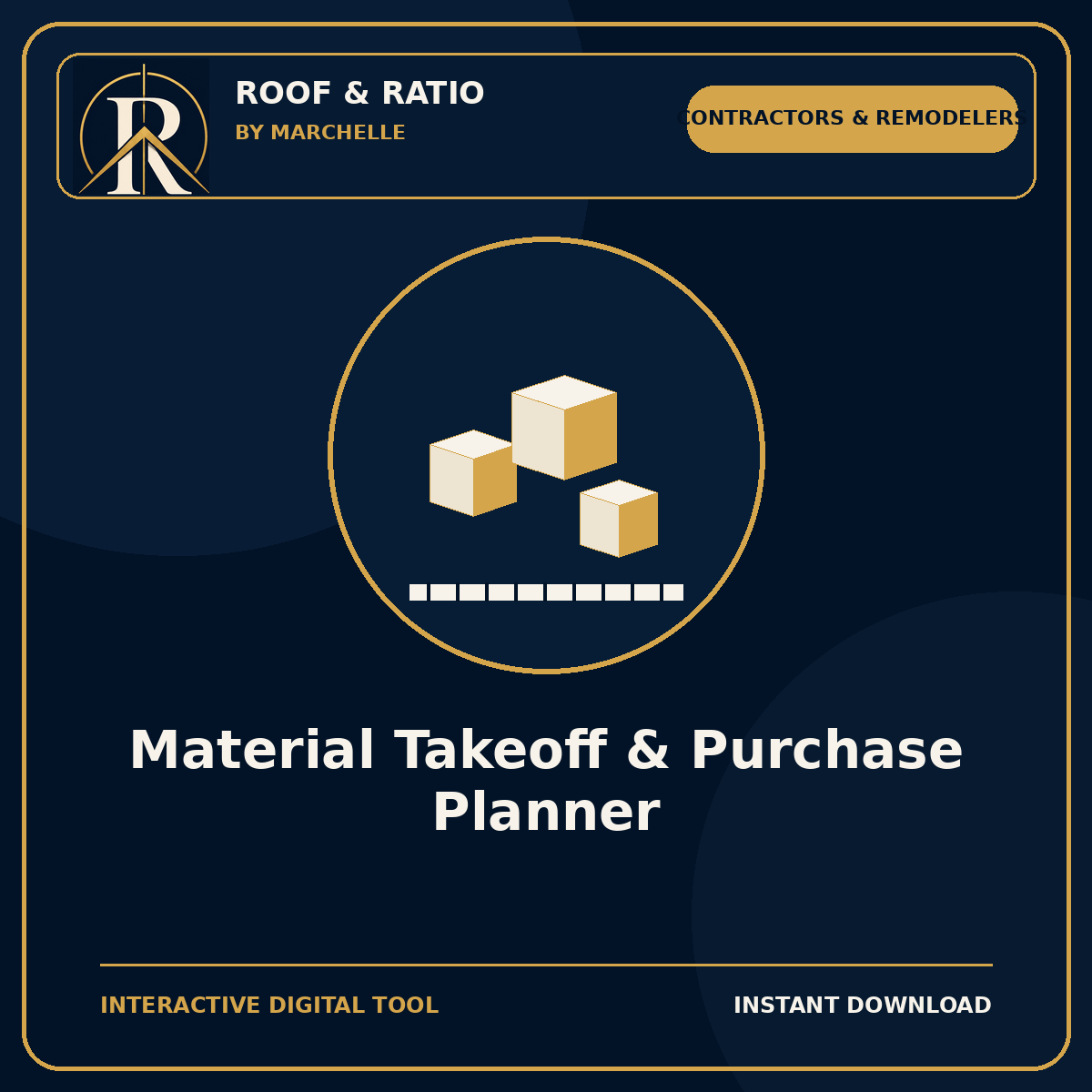 Roof & Ratio Material Takeoff & Purchase Planner