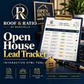 Roof & Ratio Open House Lead Tracker interactive HTML tool
