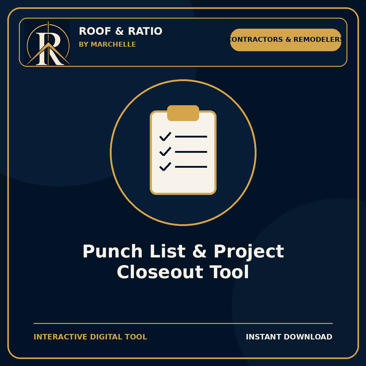 Roof & Ratio Punch List & Project Closeout Tool