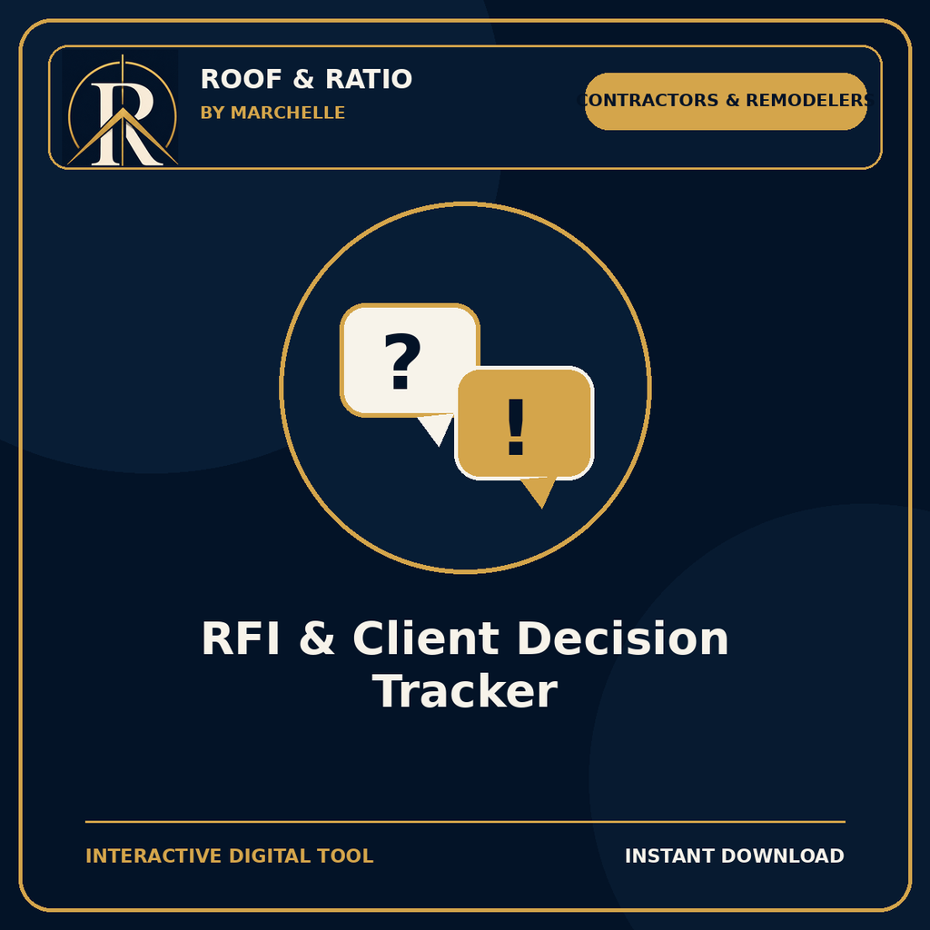 Roof & Ratio RFI & Client Decision Tracker