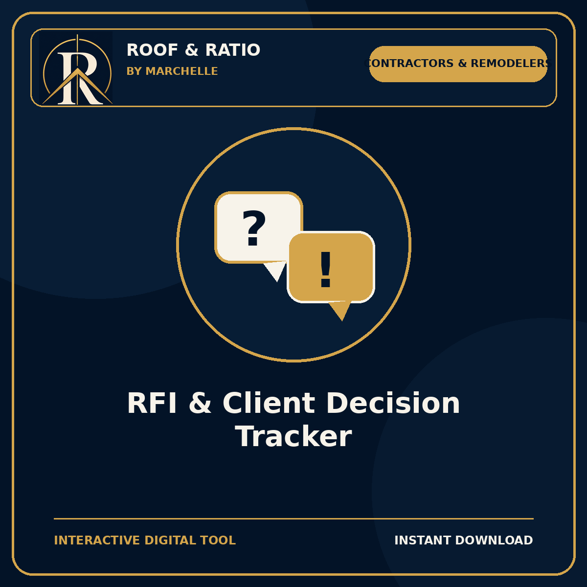 Roof & Ratio RFI & Client Decision Tracker