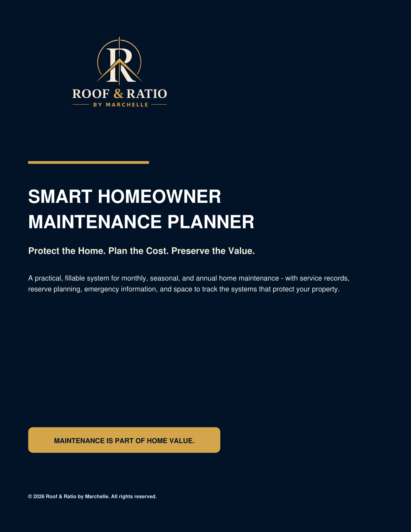 Smart Homeowner Maintenance Planner by Roof & Ratio