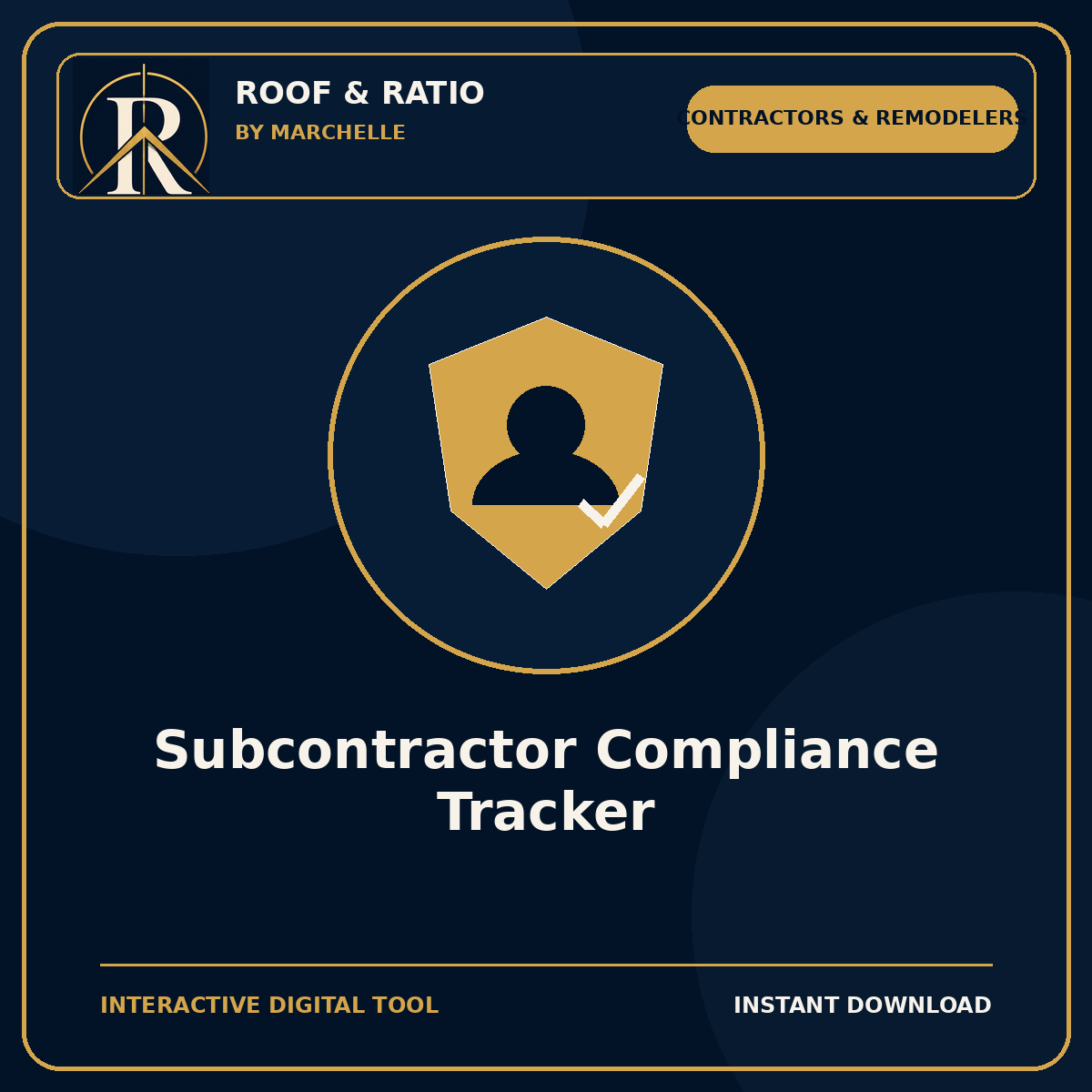 Roof & Ratio Subcontractor Compliance Tracker